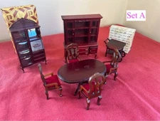 Vintage Concord Miniatures Complete Dollhouse Furniture 1:12 Mahogany Maple