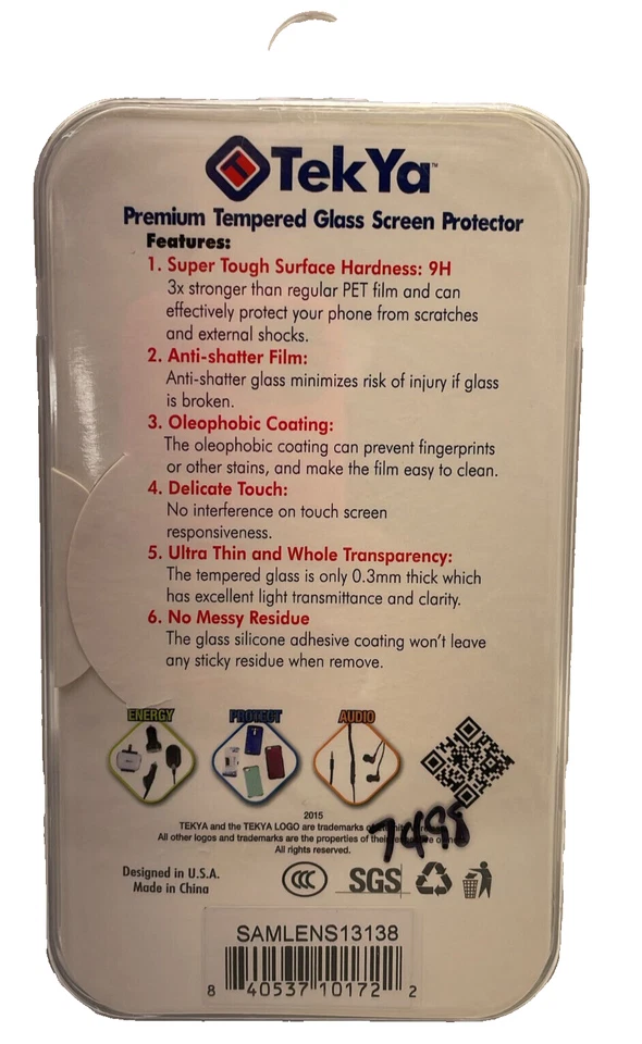 Protector de Pantalla de Vidrio Templado Premium Tekya para Samsung Galaxy S5 Mini - Transparente Foto 2 de 3