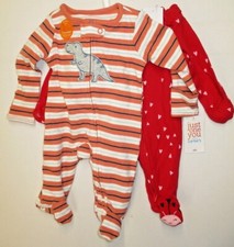 Just One You Carter  s Dinosaur Hearts Fleece Footed Sleeper Zip Up Size Newborn