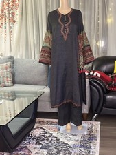 Designer Pakistani Shalwar Kameez Embroidered by Ethnic Black Winter Collection