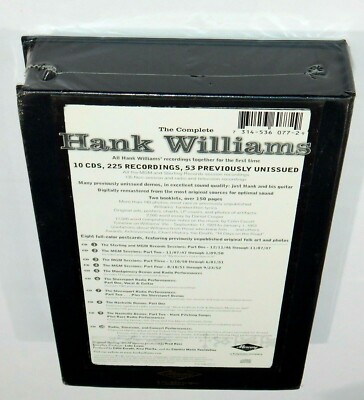 The Complete Hank Williams ~ Sealed 10-CD Box Set (Sep-1998, 10