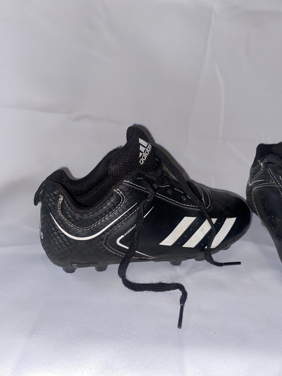 Adidas Rundown Baseball Cleats Youth Size 13K Black Low Athletic Shoes ABBC21