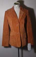 Women's Chadwicks Rust 100% Leather Button Jacket Size 6t Nwt