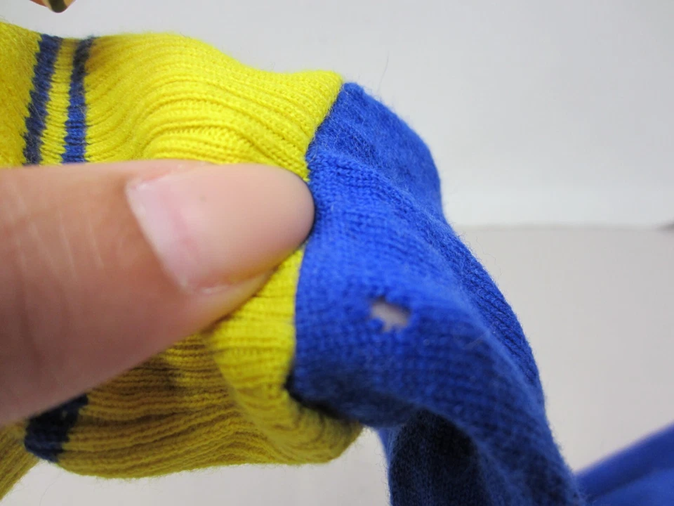 Calentadores de brazo de ciclismo vintage mezcla de lana/acrílico azul/amarillo adulto unisex medianos Foto 4 de 4