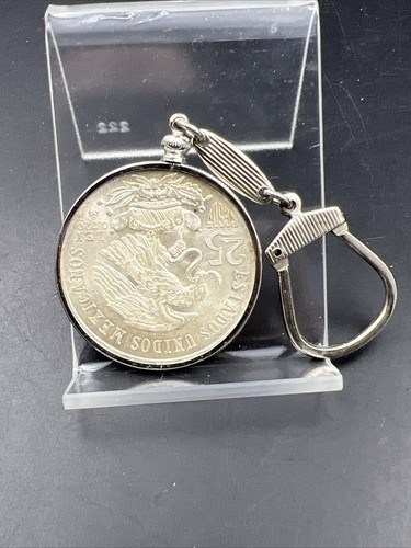 1968 Mexico Silver 25 Pesos BU Olympics Dancing Chief Commemorative in Keychain - Picture 6 of 11