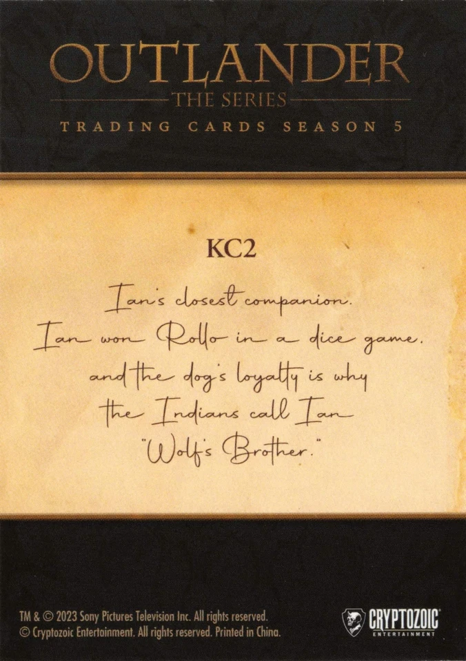 Outlander Season 5 (2023) KIDS & CRITTERS Insert Card KC2 / ROLLO - Image 2 of 2