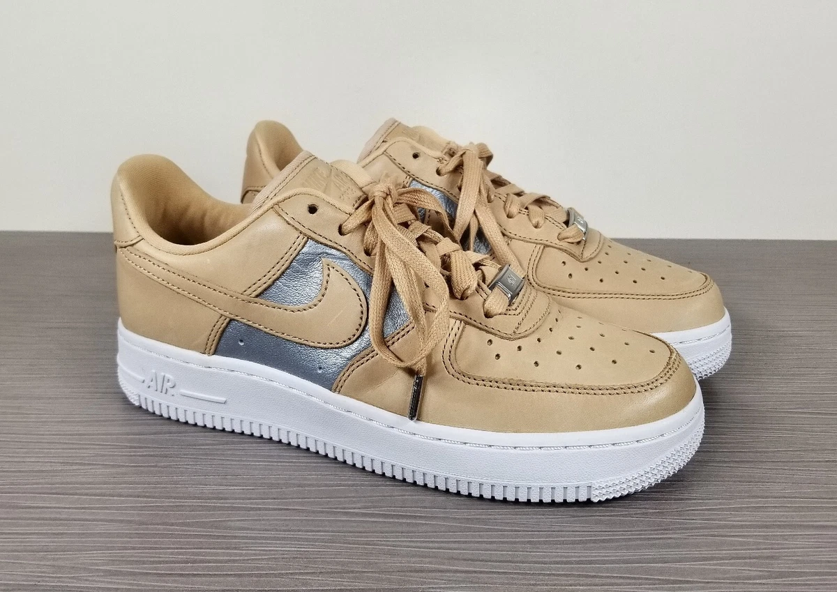 Nike Women's Air Force 1 '07 SE Premium Bio Beige/Metallic Silver