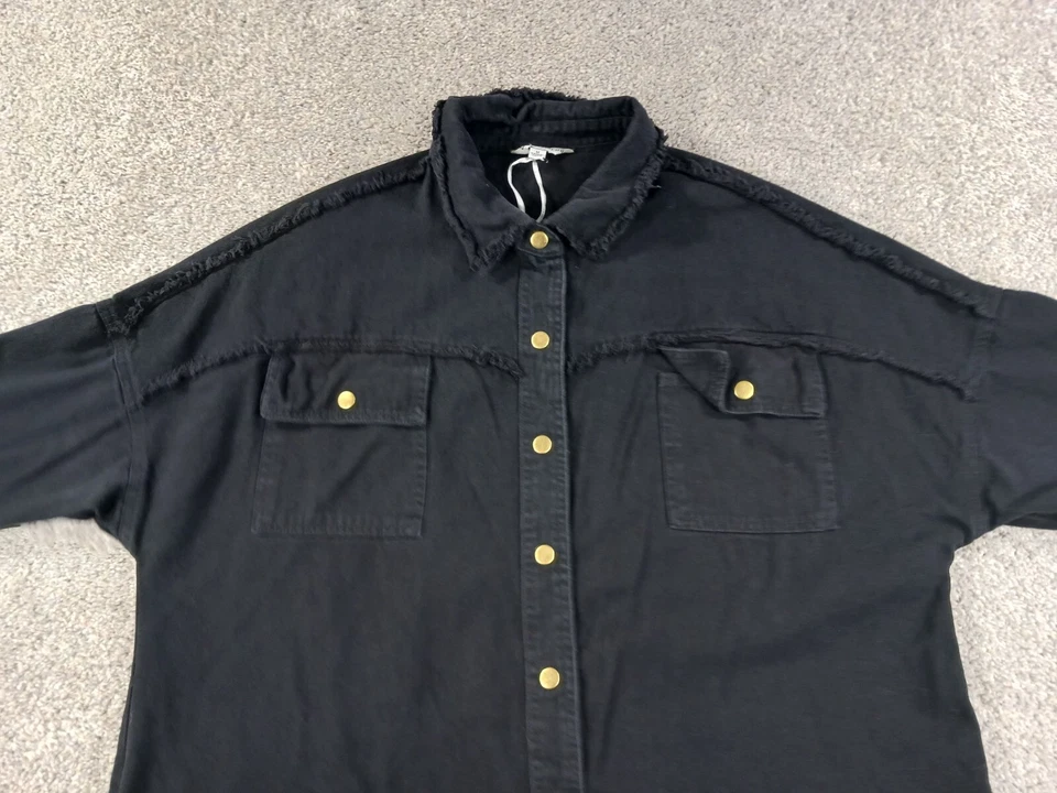 Camisa Davi & Dani Mujer Manga Larga Abotonada Mediana Negra Rock & Roll Foto 2 de 4