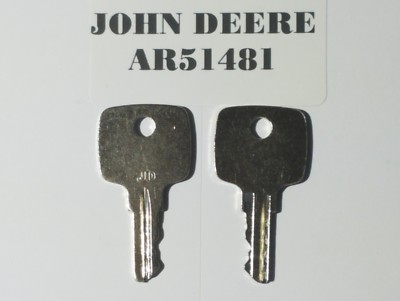 (2) JOHN DEERE KEYS, 2 KEYS #AR51481 fits many of John Deere Heavy Equipment 