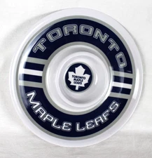 NHL Toronto Maple Leafs Serving Tray Blue & White Round Chip and Dip Plastic