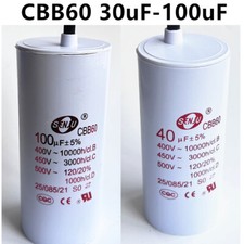 CBB60 30UF/35UF/40UF/45UF/50UF/60UF/70UF/80UF/100UF 450VAC 450V Capacitor (Wire)