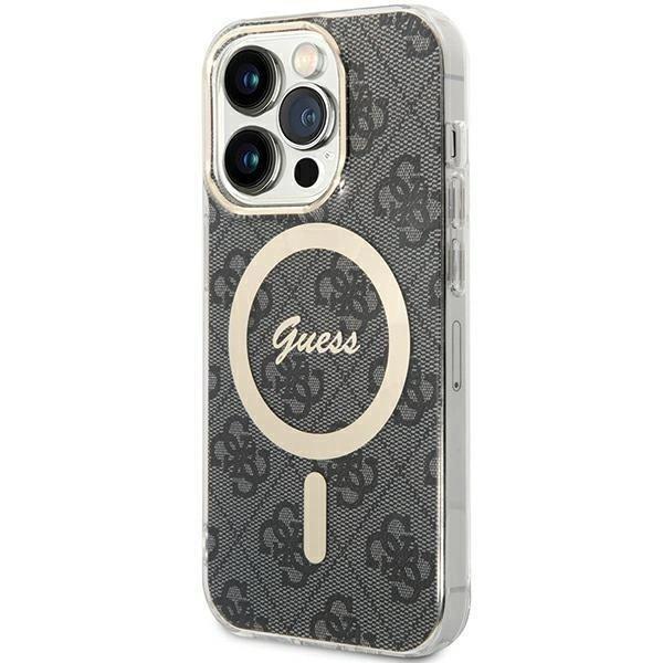 Guess IML 4G with MagSafe Hard Case for iphone 15 Pro 6.1"" Black - GUHMP15LH4STK