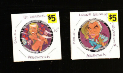 RARE VINTAGE 1980 CHAPITAS CANDY DISCS BO DEREK LORNE GREENE ARGENTINA  