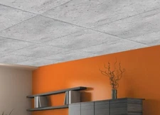 Ceiling Tiles, 20" x 20" Glue Up, Decorative, Styrofoam, CONCRETE Textured