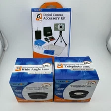 Zeikos 52mm HD Wide Angle & Telephoto Lens + Accessory Kit Bundle NEW