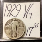 1929 Standing Liberty Silver Quarter VG! ENN Cards