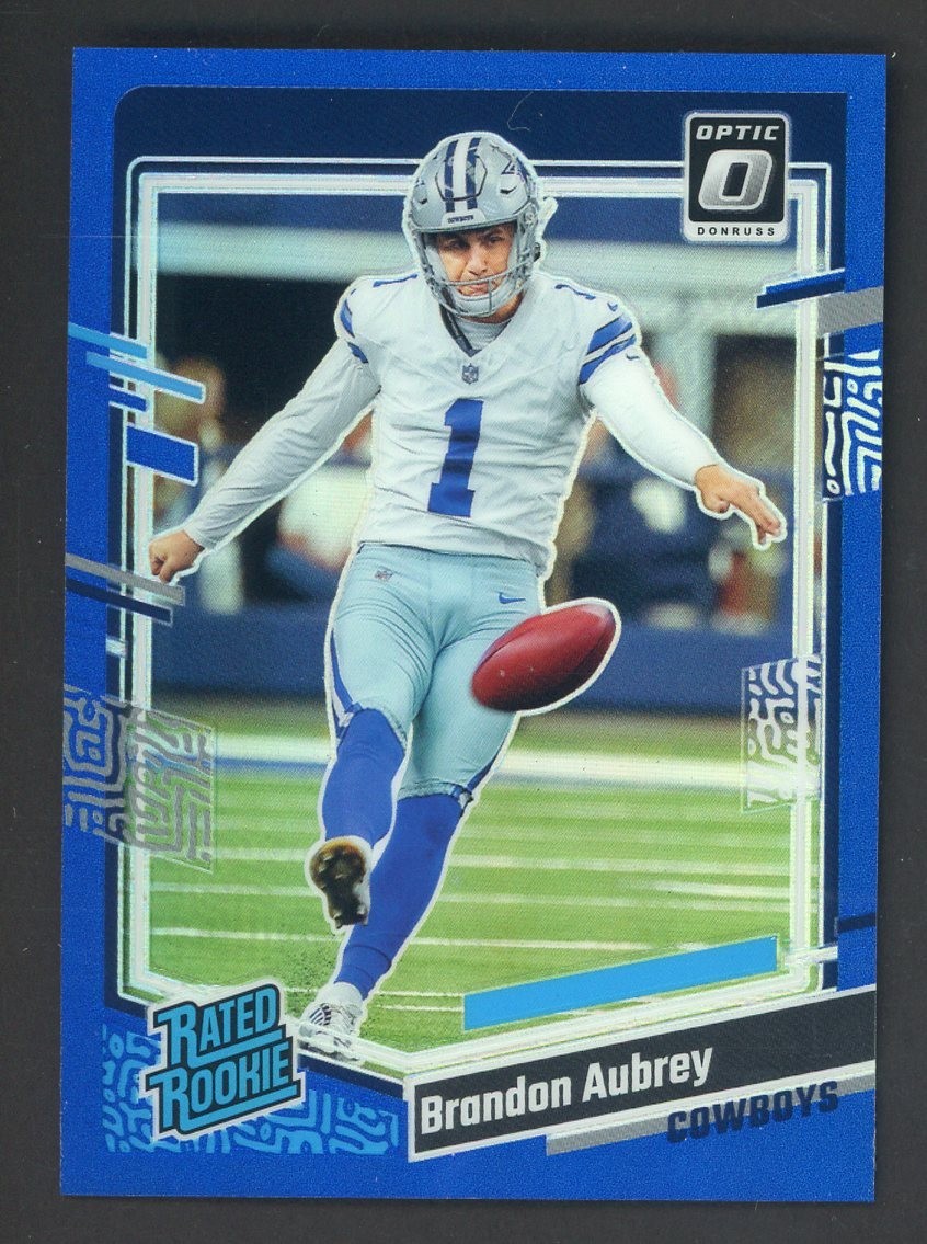 2023 Donruss Optic Blue #226 Brandon Aubrey Cowboys RC Rated Rookie 90/199