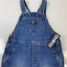 OshKosh B'gosh Baby Boys Denim Overalls Bib Pants 24M Blue NEW Snaps