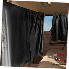 Set of 3 Privacy Curtains for Car, SUV, Van - Includes 1 Rear Seat Black