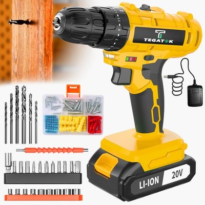 20V cordless electric drill, with 3/8-inch keyless chuck, 18+3 clutch settings
