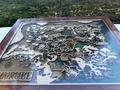 Hyrule Zelda 3D Wood Map (Breath Of The Wild Version) 1-5/8x16x20 