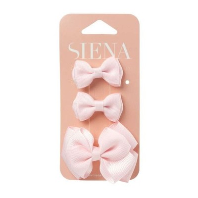 Siena Hair Accessories Pale Pink Grosgrain Bow Girls Hairclips