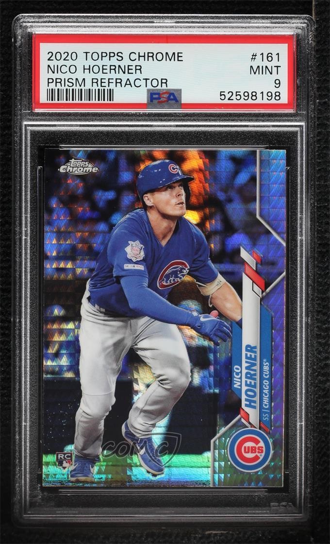 2020 Topps Chrome Prism Refractor Nico Hoerner #161 PSA 9 MINT ww1
