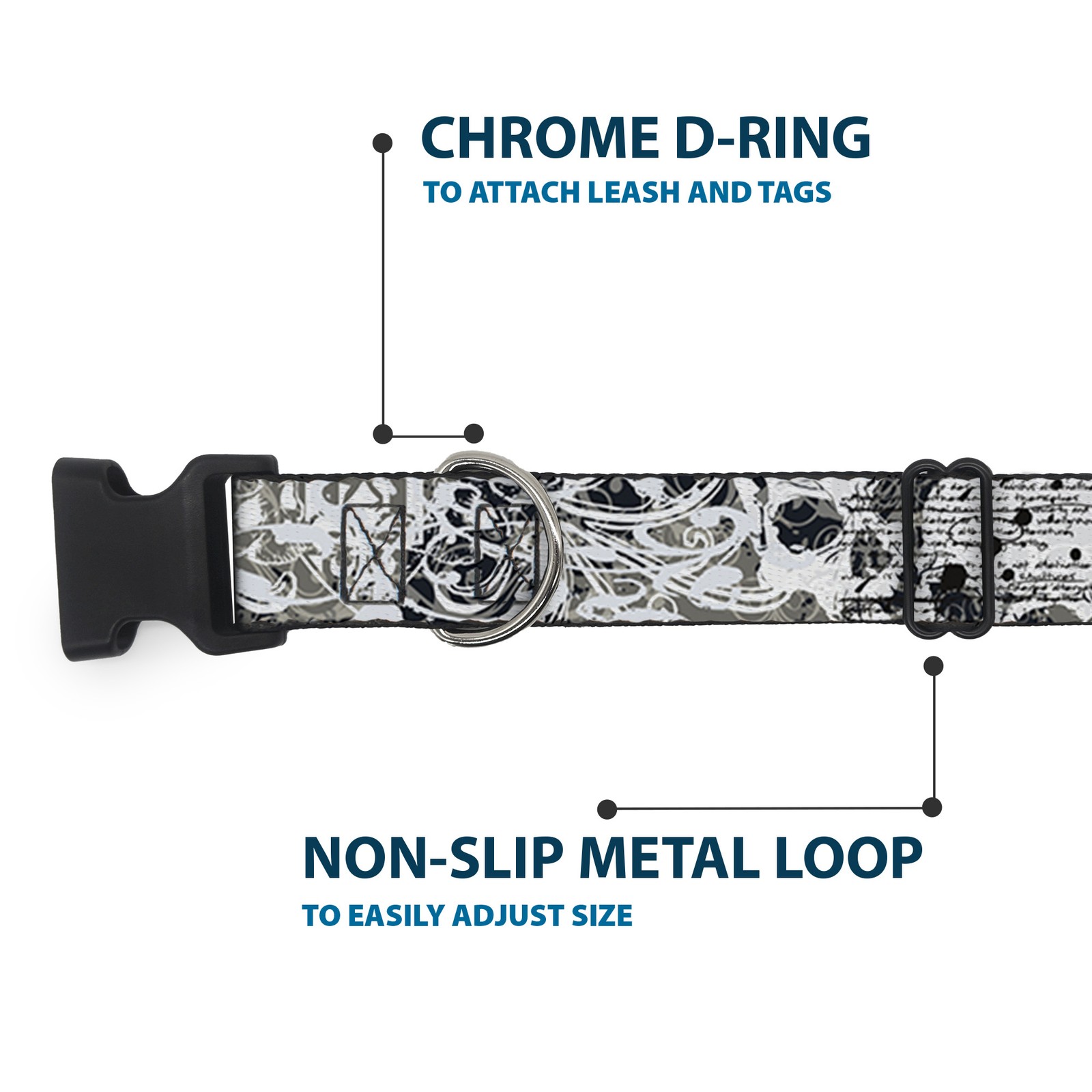 Plastic Clip Collar Gothic 1 Small 9.5-13"