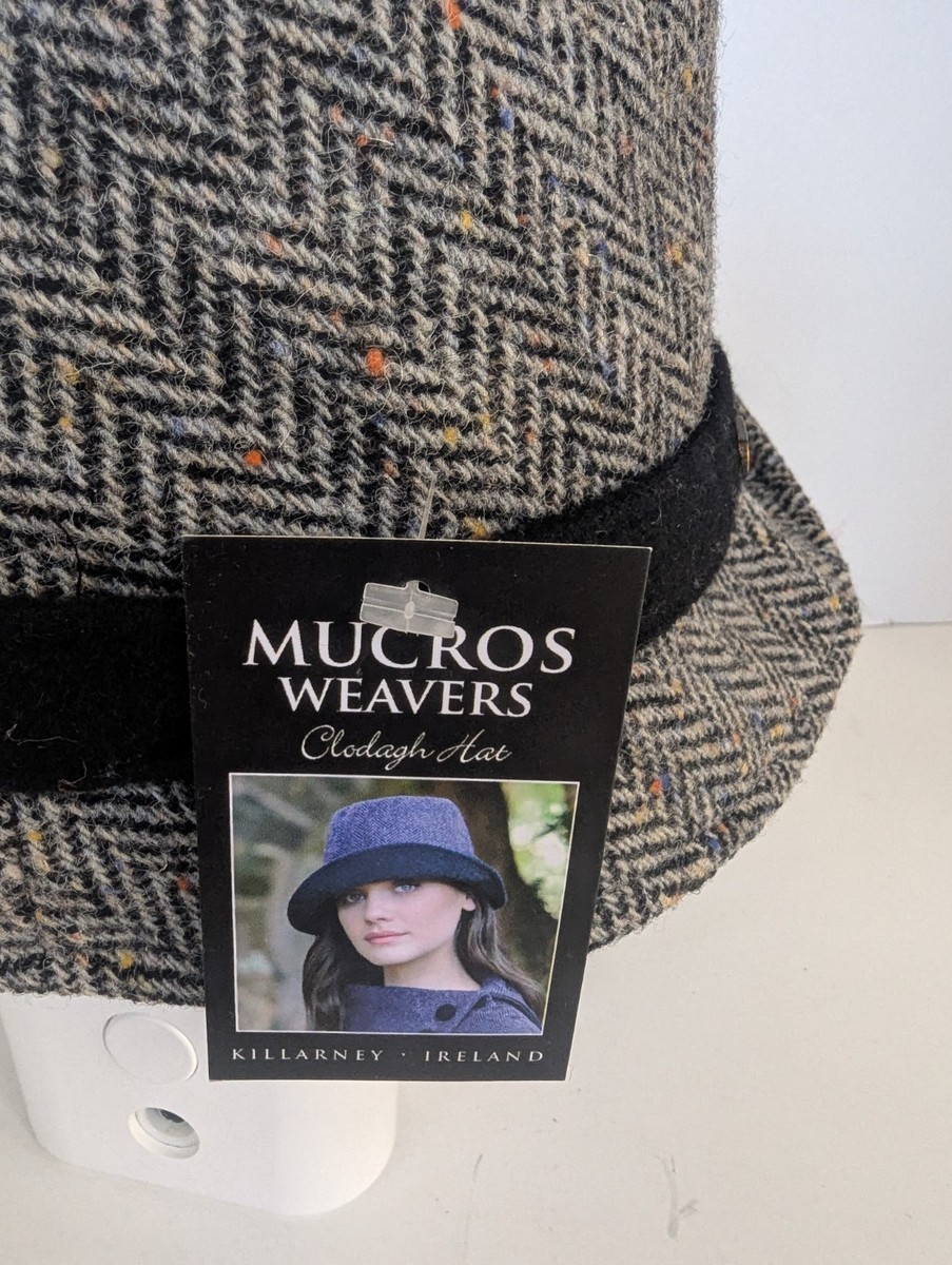 Mucros Weavers Clodagh Hat Wool Gray Flapper Killarney Adjustable Made Ireland Grey Wool Flat Cap by Mucros Weavers at Amazon Men main image 3