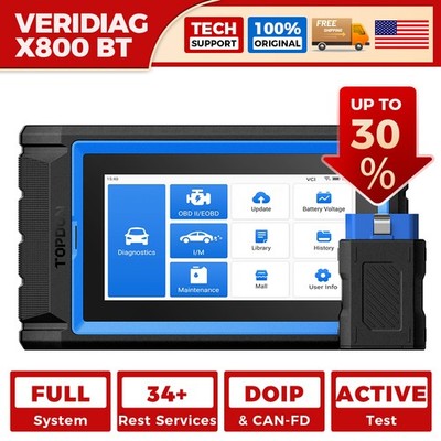 2026TOPDON VeriDiag X800BT CAN-FD FCA SGW SFD Gateway All System Diagnostic Tool