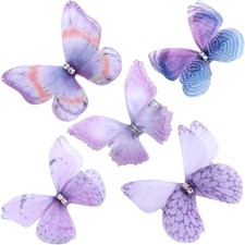 5pcs Purple Butterfly Hair Clips, Non-Slip Mixed Styles Set Purple Set 2