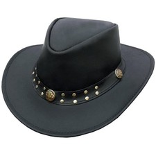 Leather Cowboy Hat for Men Women Western Australian Outback Hat with Shapeabl...