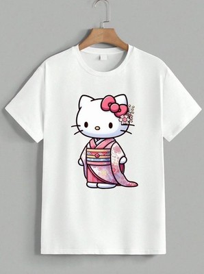 Hello Kitty Sanrio Kimono Japanese Theme T-shirt Graphic Apparel Unisex