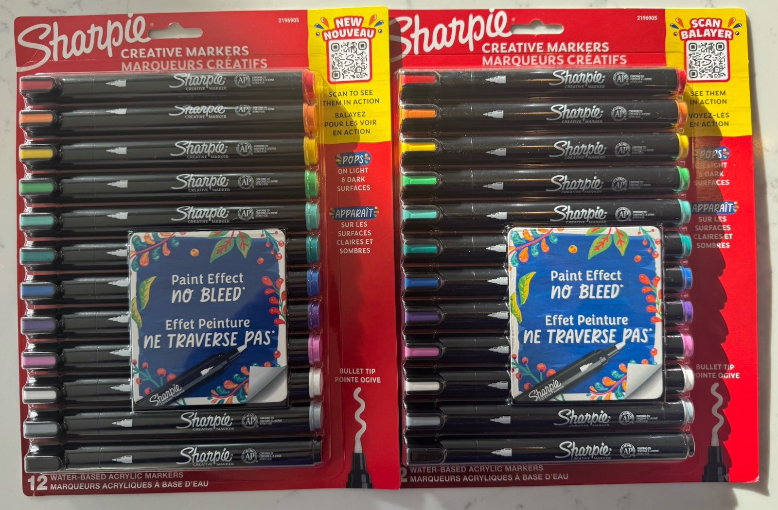 (2) Sharpie Creative Markers, Bullet Tip, Assorted Colors, 12/Pack