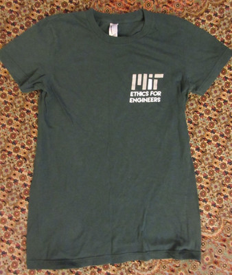 American Apparel MIT Ethics for Engineers Dark Green T-Shirt sz M