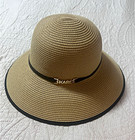 Karl Lagerfeld Paris Wide Brim Sun Hat Beige/Black Logo Band One Size — photo 1