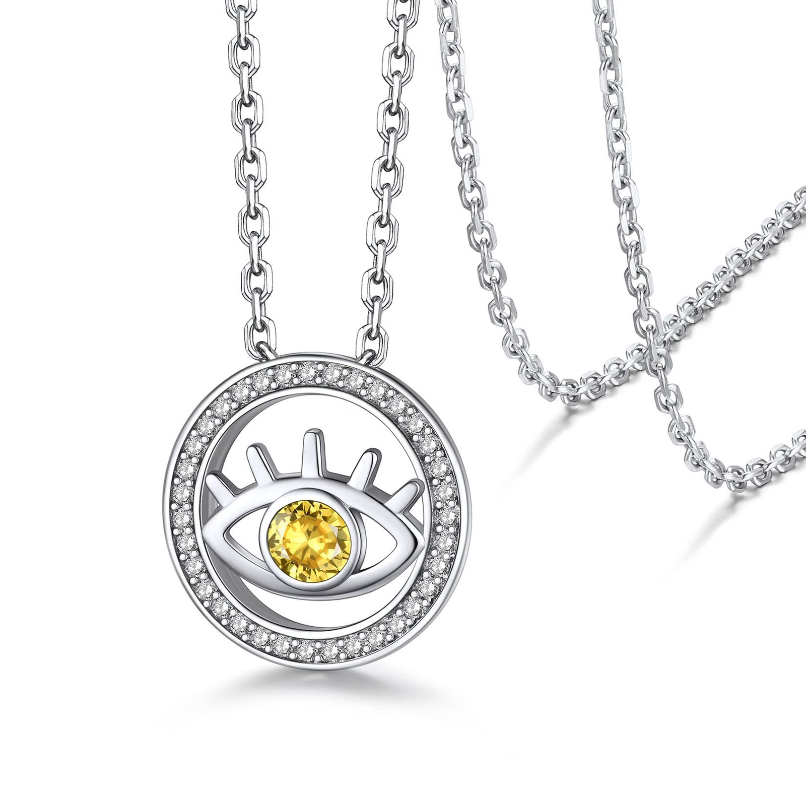 Birthday Jewelry November Birthstone Pendant Necklace for Female Eternity Ste...