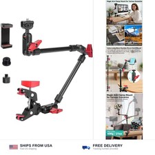 22" Adjustable Magic Arm Phone Mount Desk Clamp Overhead Articulating Stand