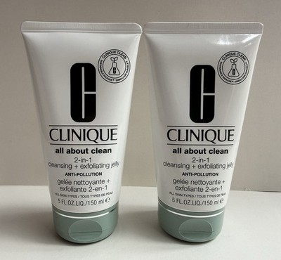 2x Clinique All About Clean 2-in-1 Cleansing + Exfoliating Jelly 5oz/150ml Full