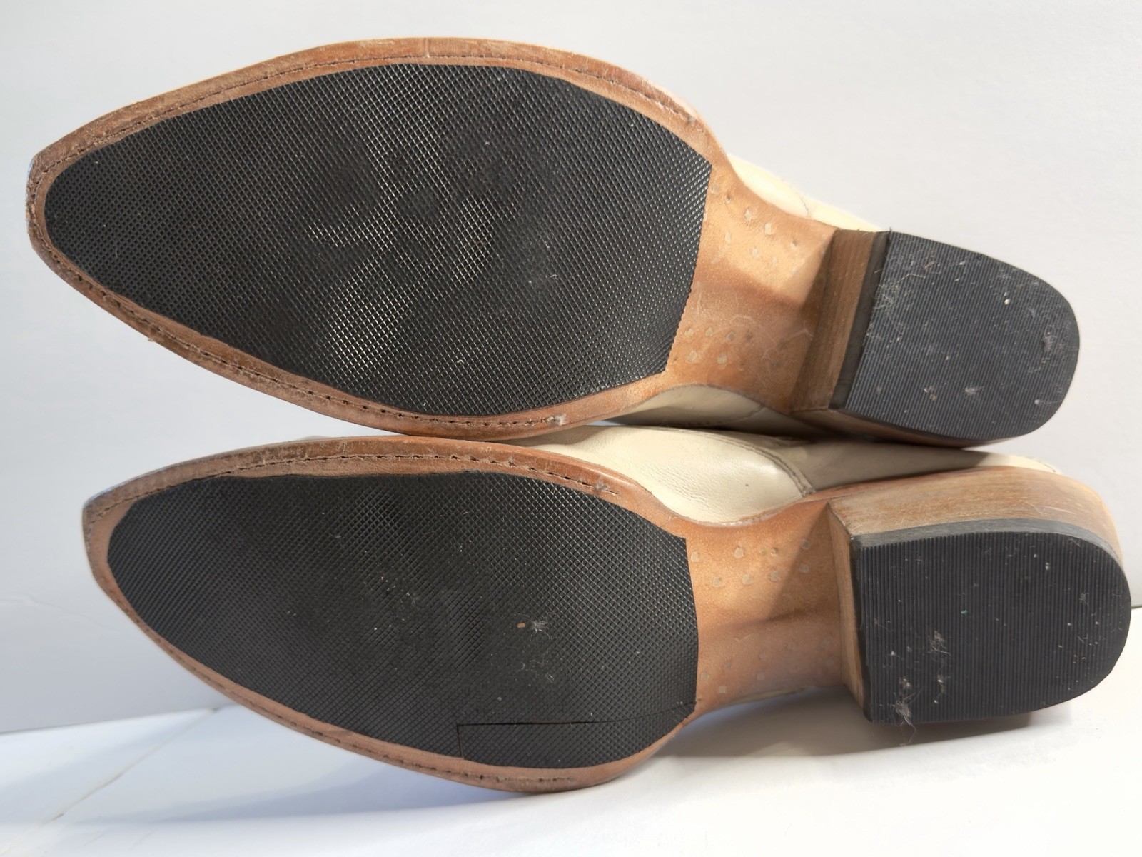 Freebird Unisex Womens Sz. 12  Mens 10? Western  Slip On Heel Off-White Leather thumbnail 4