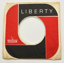 Liberty Records Company Paper Sleeve 45 RPM Red Black Statue of Liberty Logo