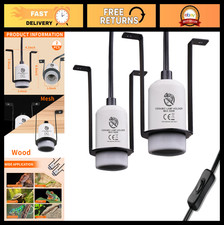 Ceramic Heat Lamp Holder for Reptiles - 2 Pack, 300W Max, 150cm Cord, Terrarium
