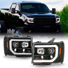 - Fits 2007-2013 GMC Sierra 1500 2500HD 3500HD LED [C-Tube] Projector Headlights
