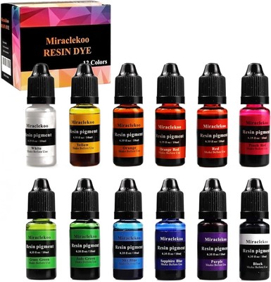12 Colors Epoxy Resin Color Dye Colorant Liquid Epoxy Resin Pigment,10Ml Each 