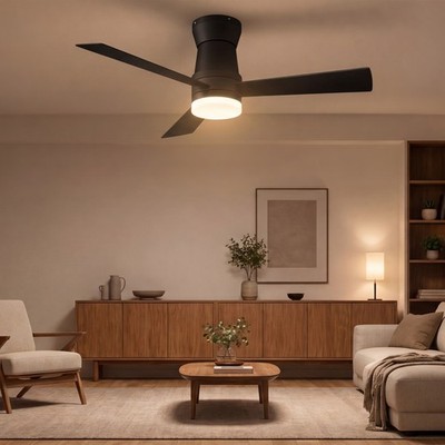 Deckenventilator mit LED Leise,52 Zoll,6 Geschwindigkeiten,Timer1/4/8H,3 Flügel
