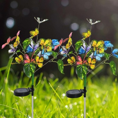 Solar Garden Lights Outdoor Waterproof Solar Lights 2 Pack with New Upgraded ...