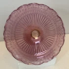 Antique Purple / Pink Cake Stand Depression Glass & Scalloped Edge Ivy 9 3/4”