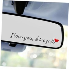 3pcs I Love You Drive Safe Mirror Sticker, Car Rearview Mirror Decal Safe Black