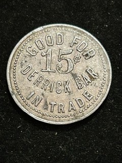 Maricopa California or Derrick North Dakota Trade Token Derrick Bar 15c
