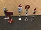 Vintage Gilco / Dinky Etc Street Signs & Shell Petrol Pump Diecast See Pics